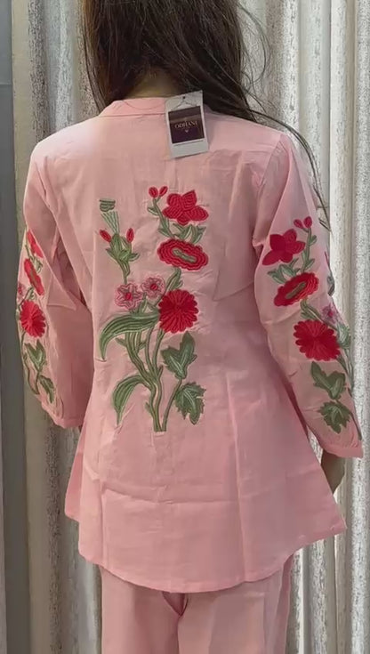 Pink Cotton Co-ord Set