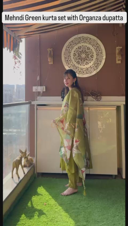 Mehndi Garden Kurta Set for Women | Elegant Festive & Everyday Ethnic Wear