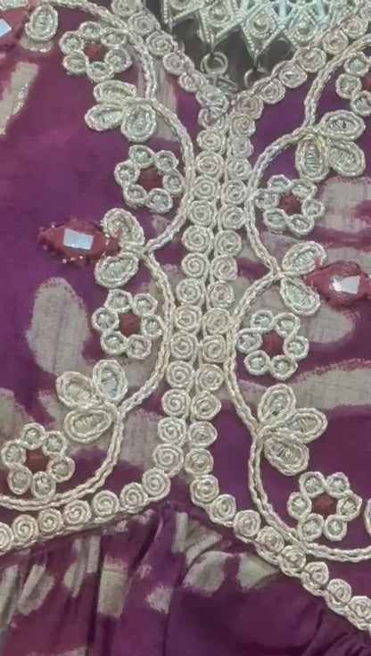wine kurta set vid