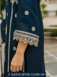 Turquoise Embroidered Cotton Kurta Set