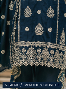 Turquoise Embroidered Cotton Kurta Set