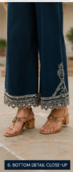 Turquoise Embroidered Cotton Kurta Set