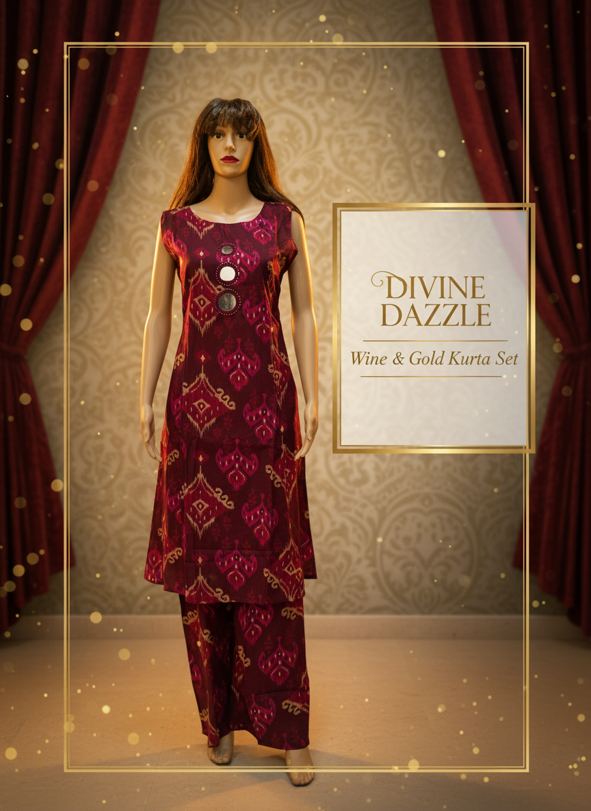 Wine Kurta Set Banner